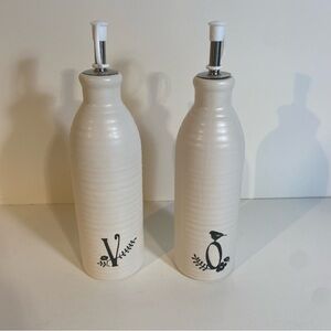 Meraki Oil & Vinegar Dispensing Ceramic Bottles 
9” Height